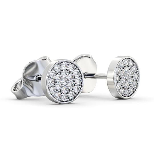 Cluster Style Round Diamond Earrings 18K White Gold ERG155_WG_THUMB1 