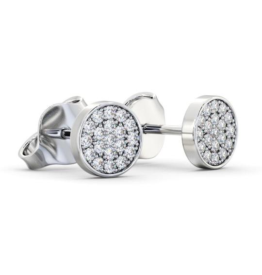 Cluster Style Round Diamond Earrings In Silver ERG155_WG_THUMB1 
