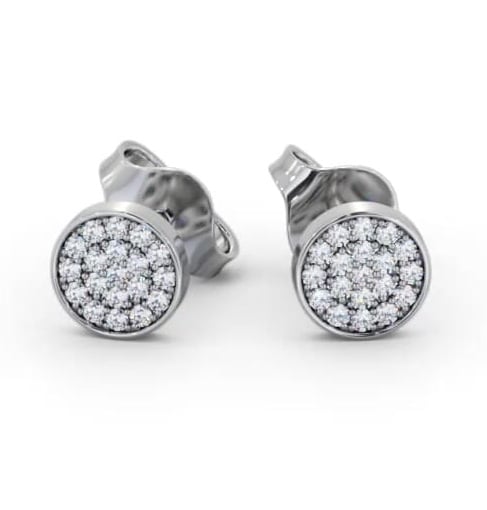 Cluster Style Round Diamond Earrings 9K White Gold ERG155_WG_THUMB1