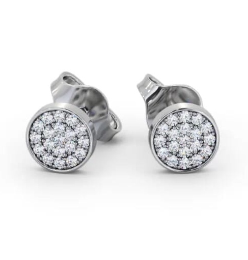 Cluster Style Round Diamond Earrings 18K White Gold ERG155_WG_THUMB2 