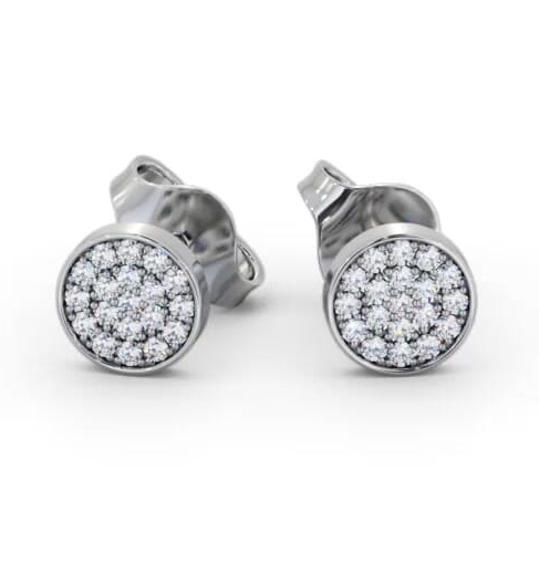 Cluster Style Round Diamond Earrings In Silver ERG155_WG_THUMB2 