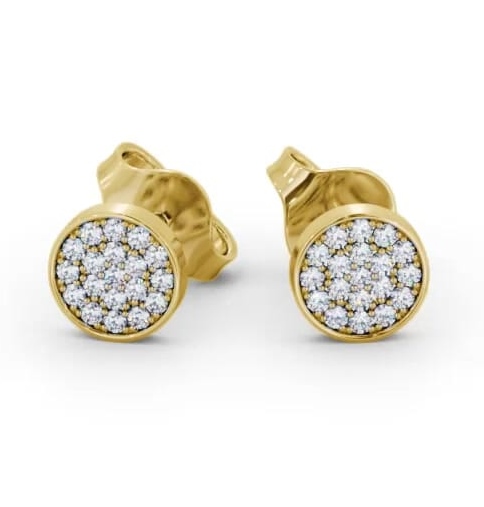 Cluster Style Round Diamond Earrings 9K Yellow Gold ERG155_YG_THUMB1