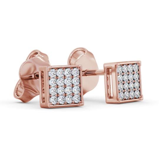 Square Style Round Diamond Cluster Earrings 18K Rose Gold ERG156_RG_THUMB1 
