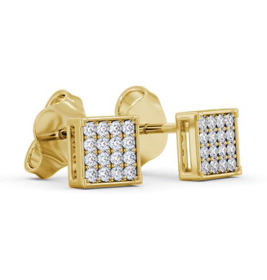 Square Style Round Diamond Cluster Earrings 18K Yellow Gold ERG156_YG_THUMB1 