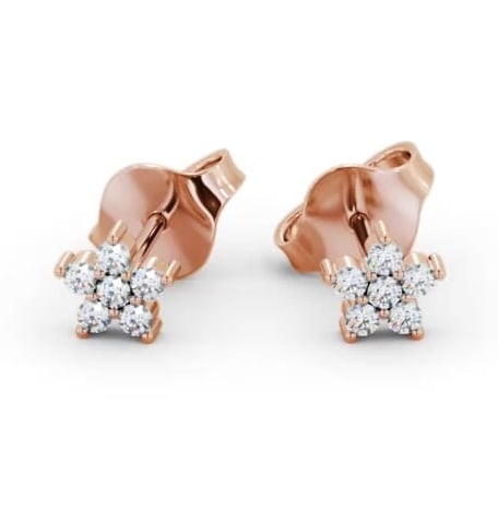 Cluster Style Round Diamond Star Design Earrings 18K Rose Gold ERG157_RG_THUMB2 