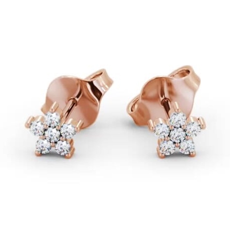 Cluster Style Round Diamond Star Design Earrings 18K Rose Gold ERG157_RG_THUMB1