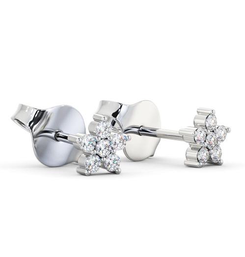 Cluster Style Round Diamond Star Design Earrings 9K White Gold ERG157_WG_THUMB1 