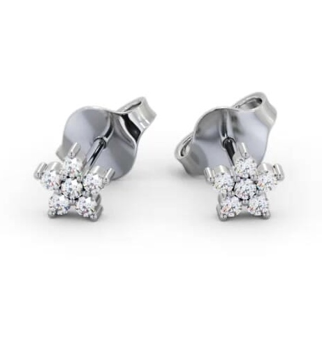 Cluster Style Round Diamond Star Design Earrings 9K White Gold ERG157_WG_THUMB1
