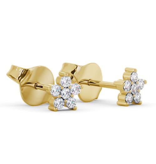 Cluster Style Round Diamond Star Design Earrings 9K Yellow Gold ERG157_YG_THUMB1 