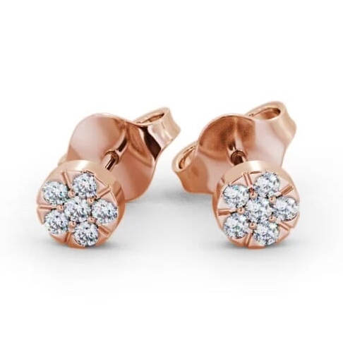 Cluster Style Round Diamond Earrings 18K Rose Gold ERG158_RG_THUMB1