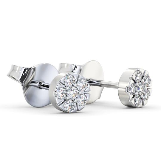 Cluster Style Round Diamond Earrings 18K White Gold ERG158_WG_THUMB1 