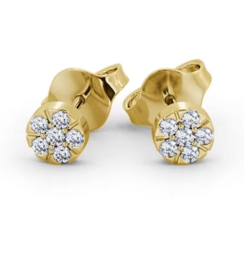 Cluster Style Round Diamond Earrings 9K Yellow Gold ERG158_YG_THUMB1