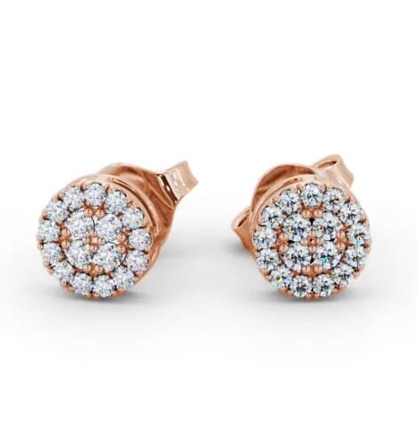 Cluster Style Round Diamond Earrings 9K Rose Gold ERG159_RG_THUMB1