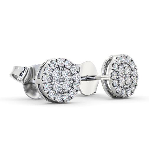 Cluster Style Round Diamond Earrings 18K White Gold ERG159_WG_THUMB1 
