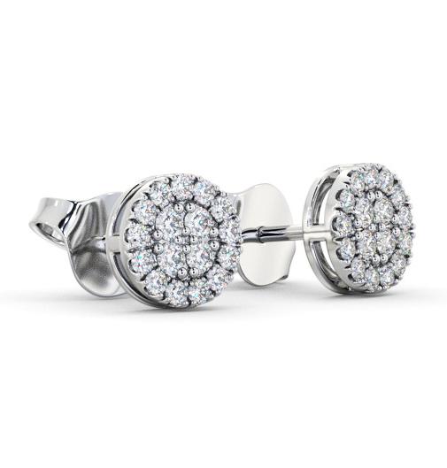 Cluster Style Round Diamond Earrings In Silver ERG159_WG_THUMB1 