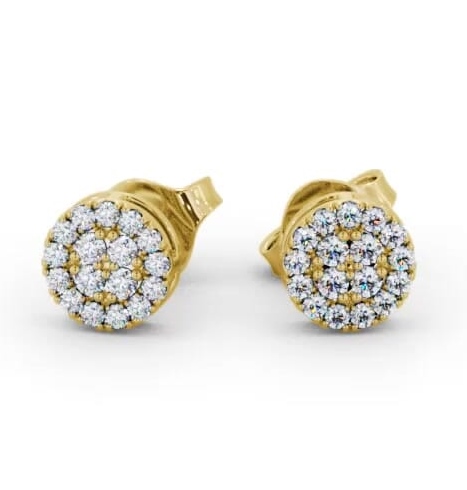Cluster Style Round Diamond Earrings 9K Yellow Gold ERG159_YG_THUMB1