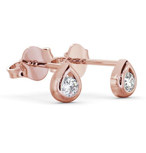 Round Diamond Tear Drop Design Stud Earrings 18K Rose Gold ERG15_RG_THUMB1 