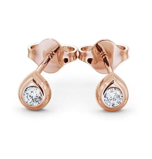 Round Diamond Tear Drop Design Stud Earrings 18K Rose Gold ERG15_RG_THUMB2 