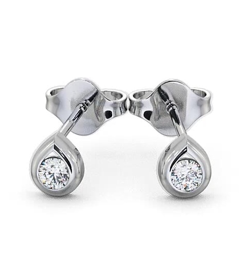 Round Diamond Tear Drop Design Stud Earrings 9K White Gold ERG15_WG_THUMB2 