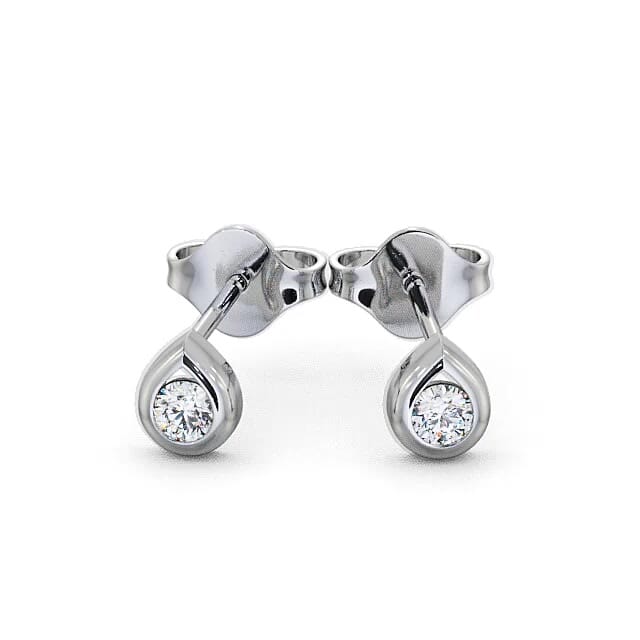 Round Diamond Stud Earrings 9K White Gold - Adela ERG15_WG_EAR