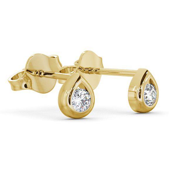 Round Diamond Tear Drop Design Stud Earrings 18K Yellow Gold ERG15_YG_THUMB1 