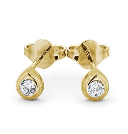 Round Diamond Tear Drop Design Stud Earrings 9K Yellow Gold ERG15_YG_THUMB2 