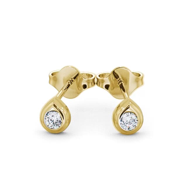 Round Diamond Stud Earrings 9K Yellow Gold - Adela ERG15_YG_EAR