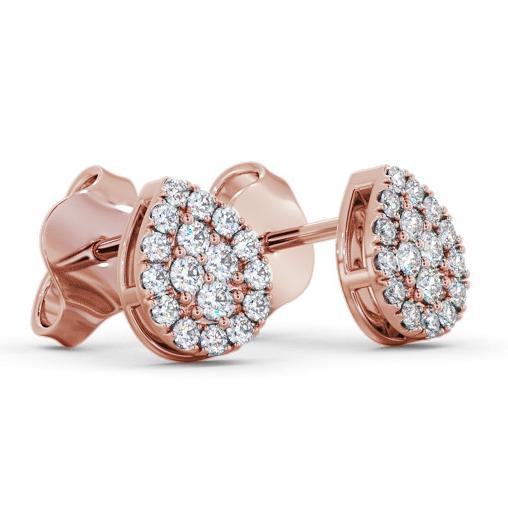 Pear Style Round Diamond Cluster Earrings 9K Rose Gold ERG160_RG_THUMB1 