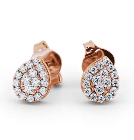 Pear Style Round Diamond Cluster Earrings 18K Rose Gold ERG160_RG_THUMB1