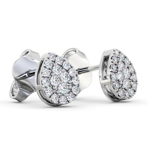 Pear Style Round Diamond Cluster Earrings 9K White Gold ERG160_WG_THUMB1 