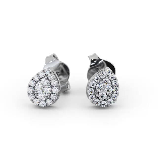 Pear Style Round Diamond Earrings 18K White Gold - Adalena ERG160_WG_EAR