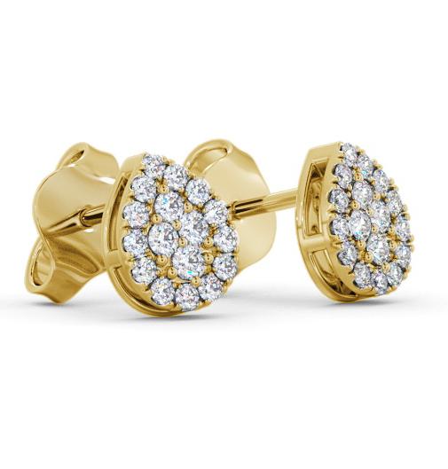 Pear Style Round Diamond Cluster Earrings 9K Yellow Gold ERG160_YG_THUMB1 