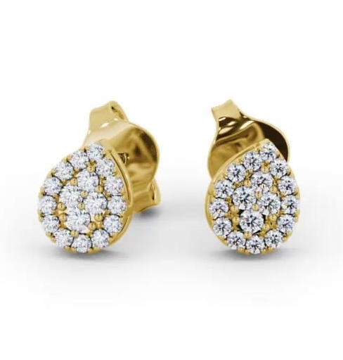Pear Style Round Diamond Cluster Earrings 18K Yellow Gold ERG160_YG_THUMB2 