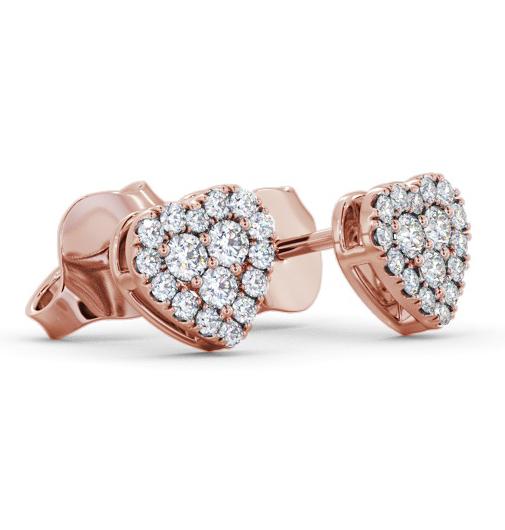 Heart Style Round Diamond Cluster Earrings 9K Rose Gold ERG161_RG_THUMB1 