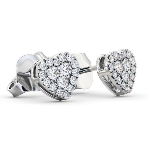 Heart Style Round Diamond Cluster Earrings 9K White Gold ERG161_WG_THUMB1 