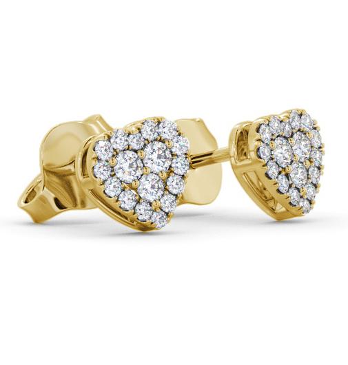 Heart Style Round Diamond Cluster Earrings 9K Yellow Gold ERG161_YG_THUMB1 