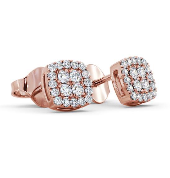 Cushion Style Round Diamond Cluster Earrings 9K Rose Gold ERG162_RG_THUMB1 