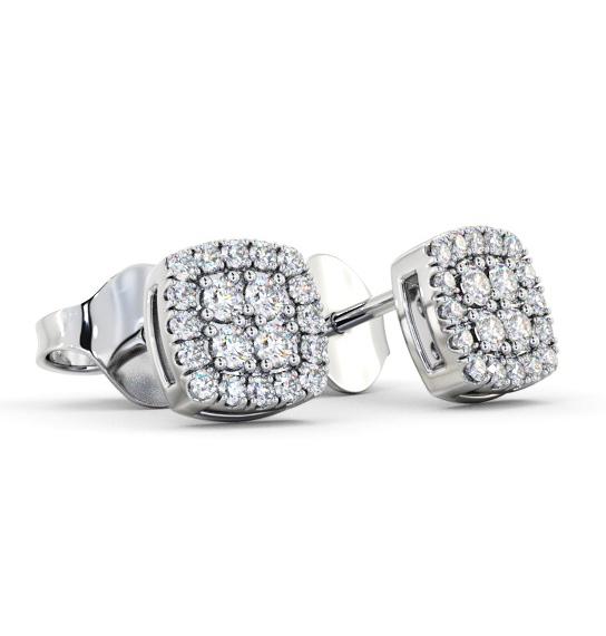 Cushion Style Round Diamond Cluster Earrings 9K White Gold ERG162_WG_THUMB1 