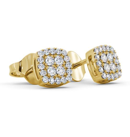 Cushion Style Round Diamond Cluster Earrings 18K Yellow Gold ERG162_YG_THUMB1 