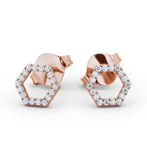 Hex Style Round Diamond Earrings 9K Rose Gold ERG164_RG_THUMB1