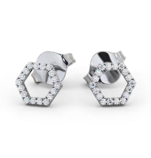 Hex Style Round Diamond Earrings 18K White Gold ERG164_WG_THUMB2 