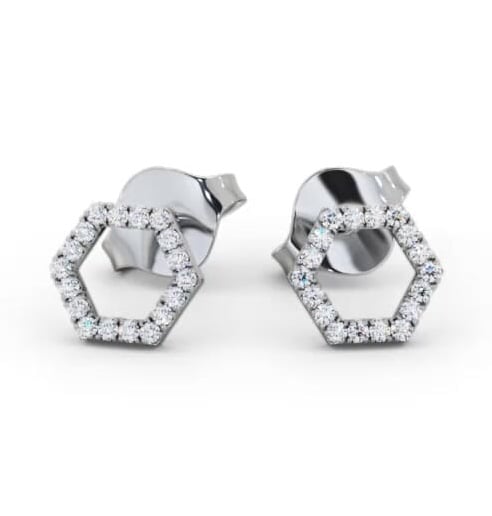 Hex Style Round Diamond Earrings 9K White Gold ERG164_WG_THUMB1