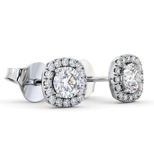 Round Diamond with Cushion Shape Halo Earrings 9K White Gold ERG165_WG_THUMB1 