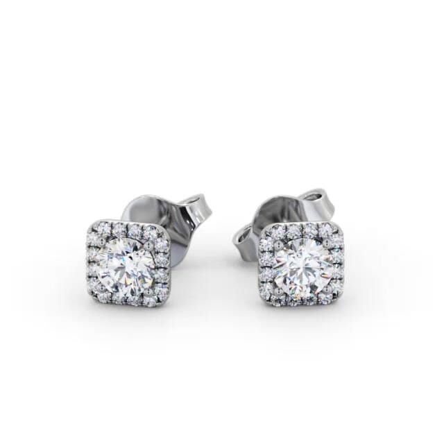 Halo Round Diamond Earrings 18K White Gold - Kayona ERG166_WG_EAR