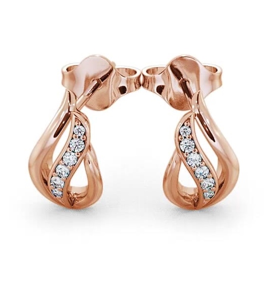 Leaf Shape Diamond 0.12ct Earrings 18K Rose Gold ERG16_RG_THUMB2 