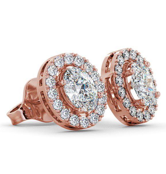 Halo Oval Diamond Earrings 9K Rose Gold ERG17_RG_THUMB1 