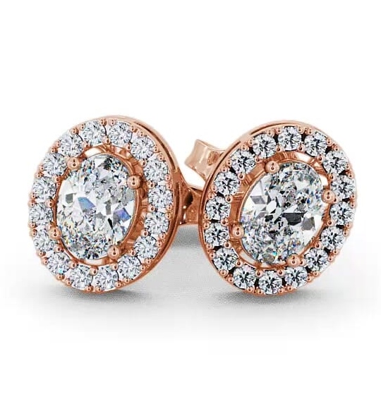 Halo Oval Diamond Earrings 9K Rose Gold ERG17_RG_THUMB1