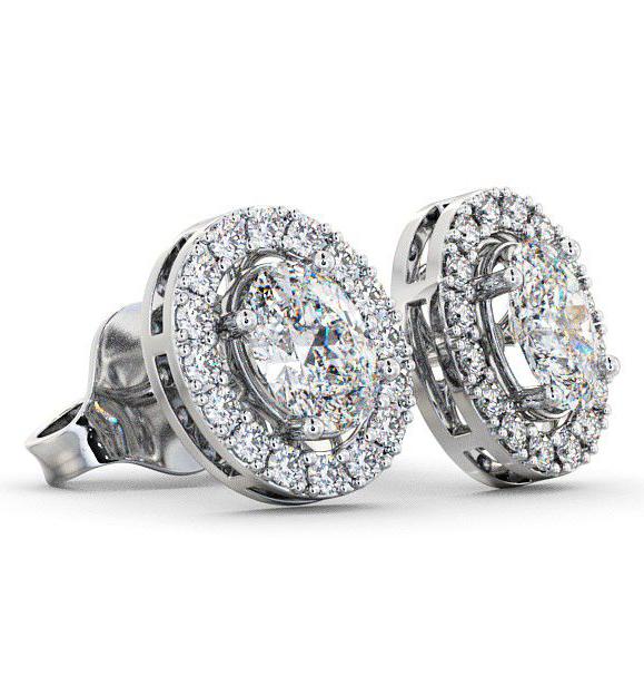 Halo Oval Diamond Earrings 18K White Gold ERG17_WG_THUMB1 