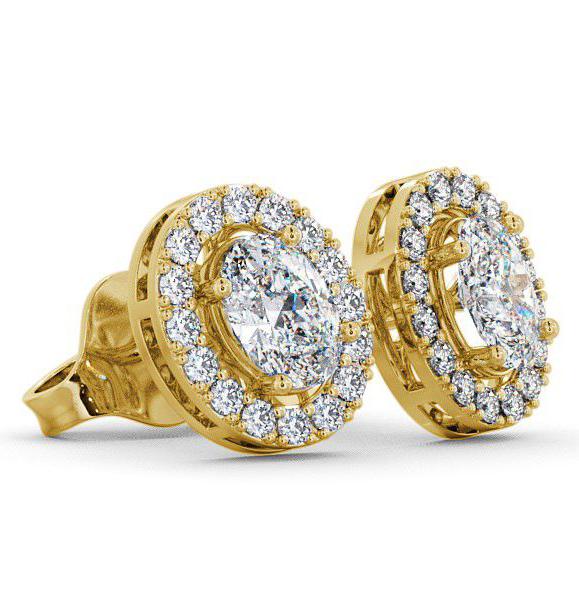 Halo Oval Diamond Earrings 9K Yellow Gold ERG17_YG_THUMB1 
