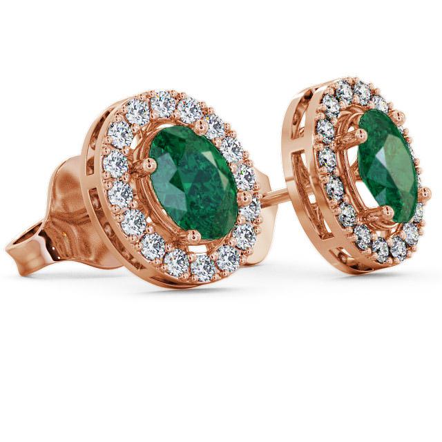 Halo Emerald and Diamond 1.46ct Earrings 18K Rose Gold ERG17GEM_RG_EM_THUMB1 